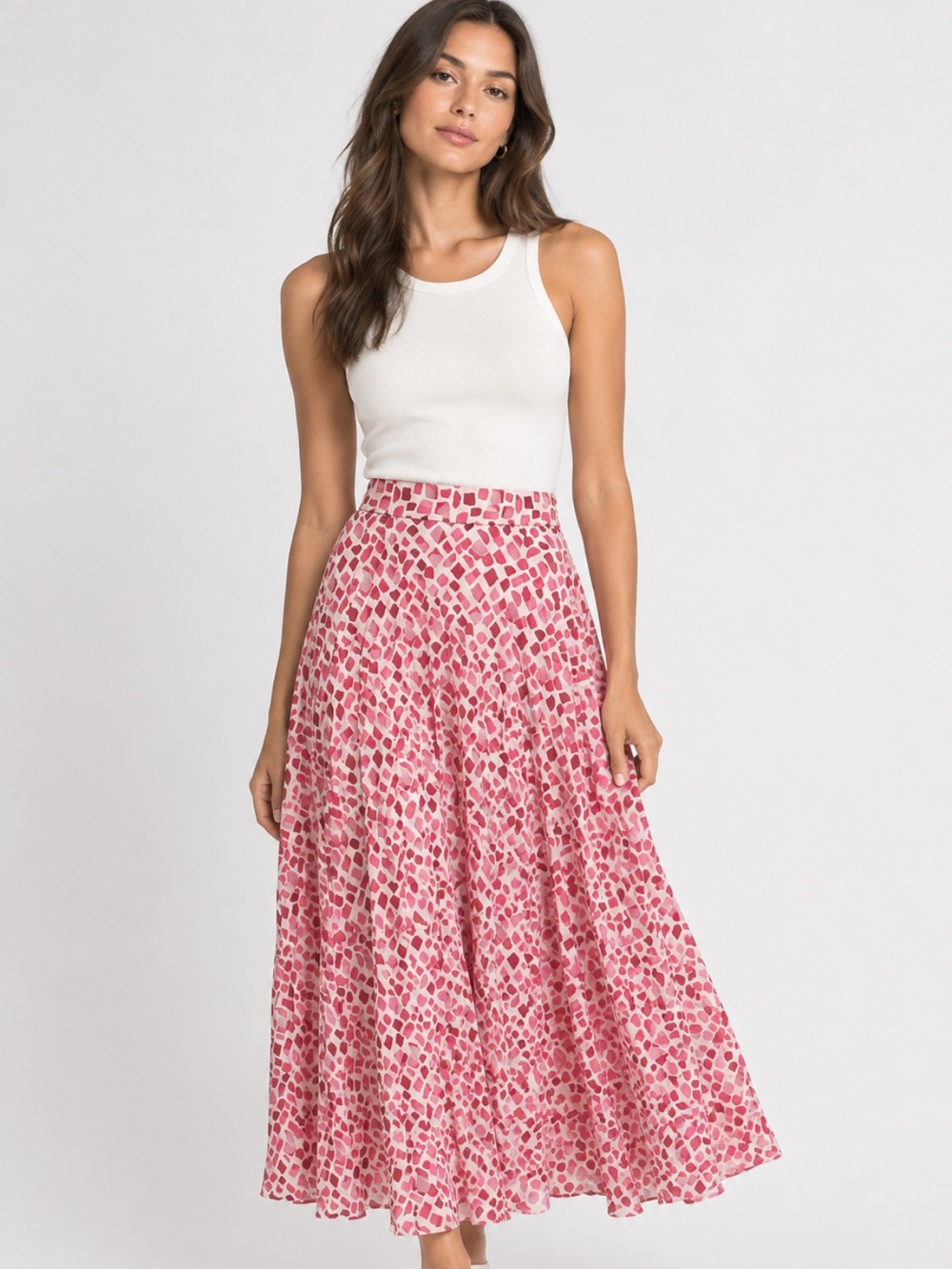 ZARA NWT PRINT PLEADED SKIRT